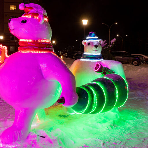 Медведи несут елку